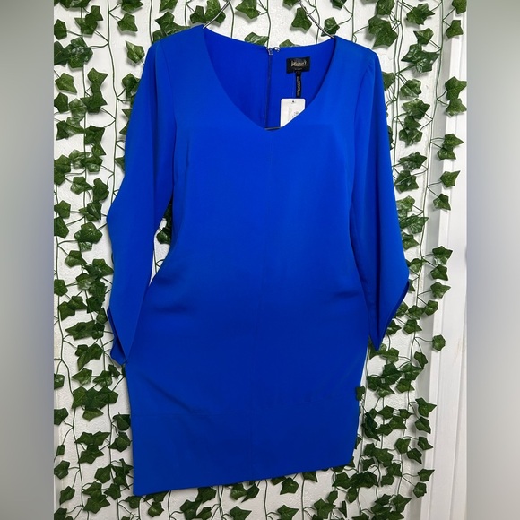 Laundry By Shelli Segal Blue Ruched Sheath Dress with Dolman Sleeves - Picture 1 of 5
